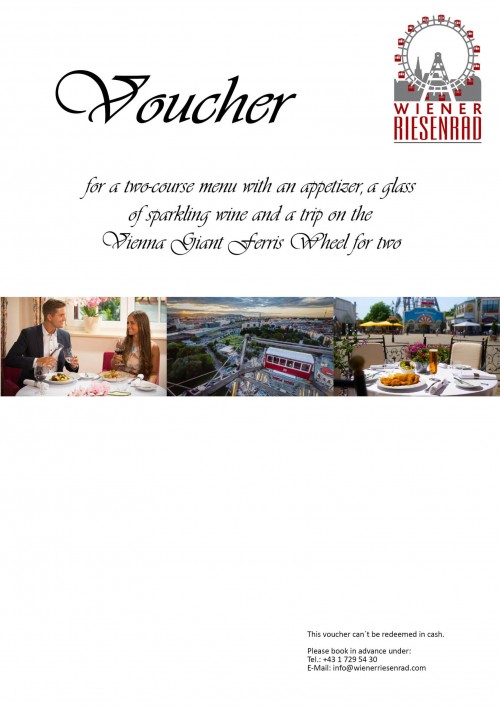 Two-course menu & a trip on the Giant Ferris Wheel for two